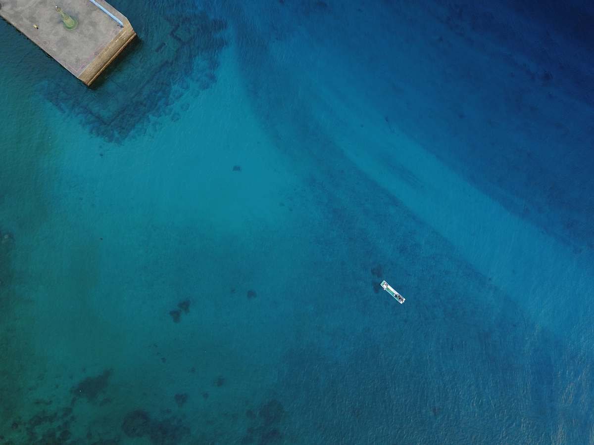 no. 81 aerial photography of boat on sea at daytime minsheng road